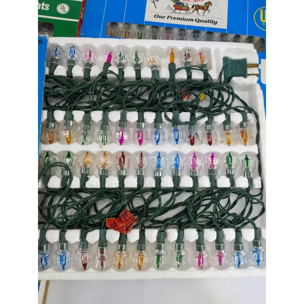 vtg Tulip Petal Reflector Miniature Lights 6 Sets of 50 300 total Mixed Brands